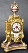 19TH FRENCH ORMOLU CLOCK ON STAND WITH PAINTED DETAILING