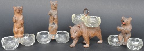 COLLECTION OF 19TH CENTURY BLACK FOREST BEAR TABLE SALTS