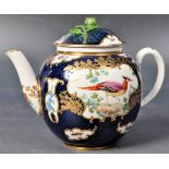 18TH CENTURY GEORGE III WORCESTER HAND PAINTED TEAPOT