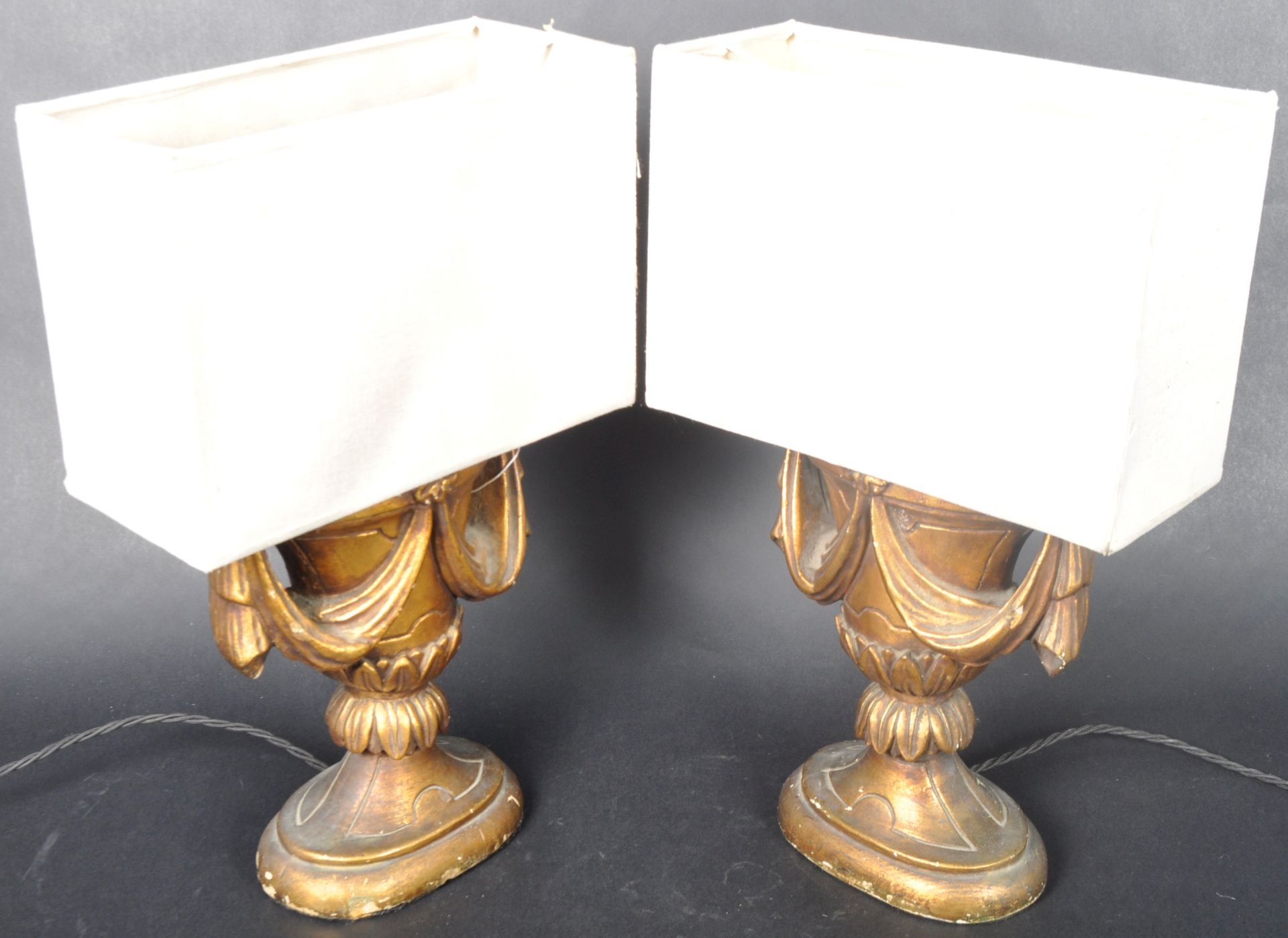 PAIR OF ART DECO GILT RESIN TABLE LAMP LIGHTS OF URN FORM - Image 2 of 9