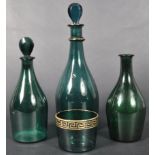 COLLECTION OF 19TH CENTURY BRISTOL GREEN GLASS