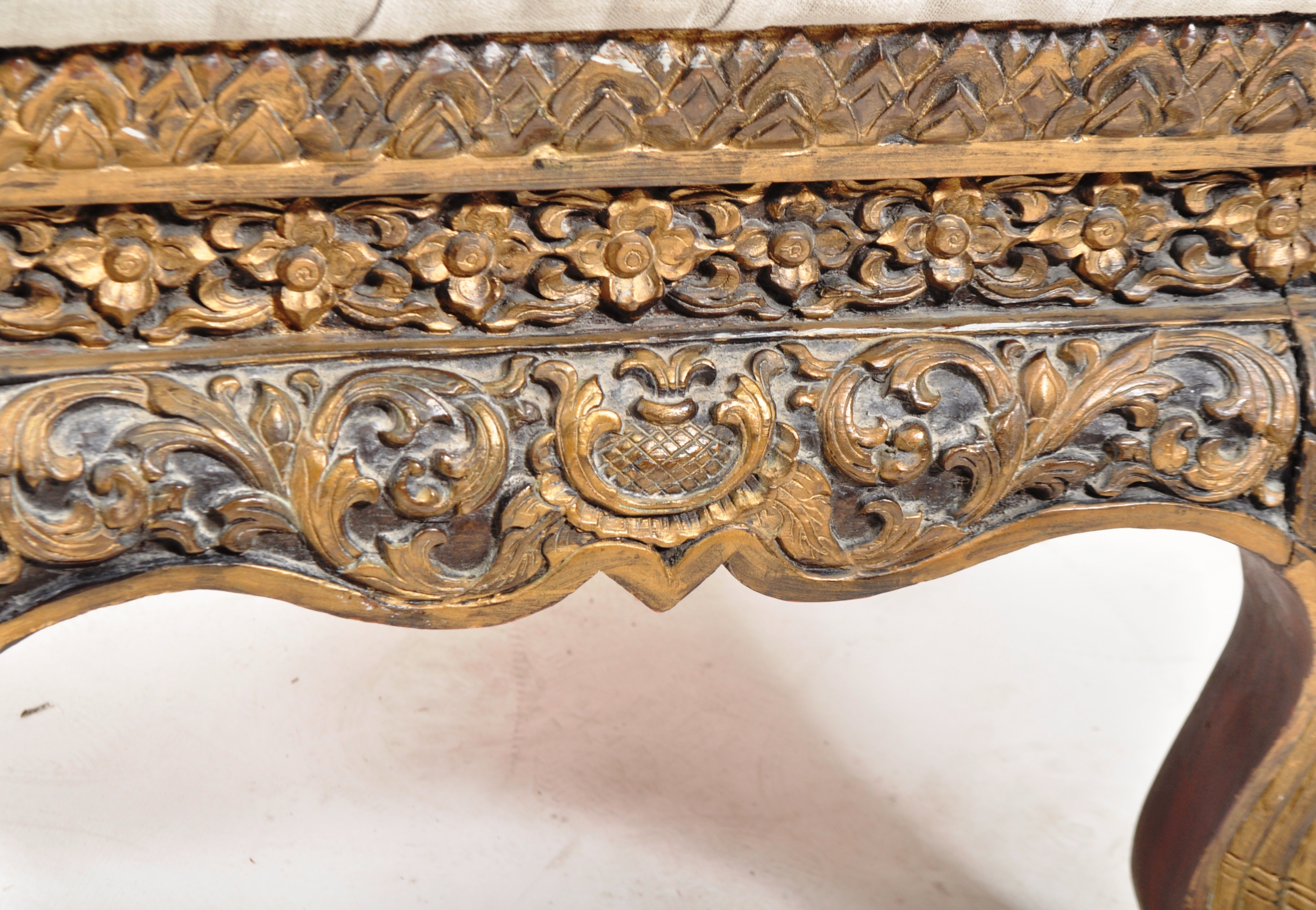 EARLY 20TH CENTURY FRENCH CARVED BALINESE INFLUENCE FOOTSTOOL - Image 4 of 5