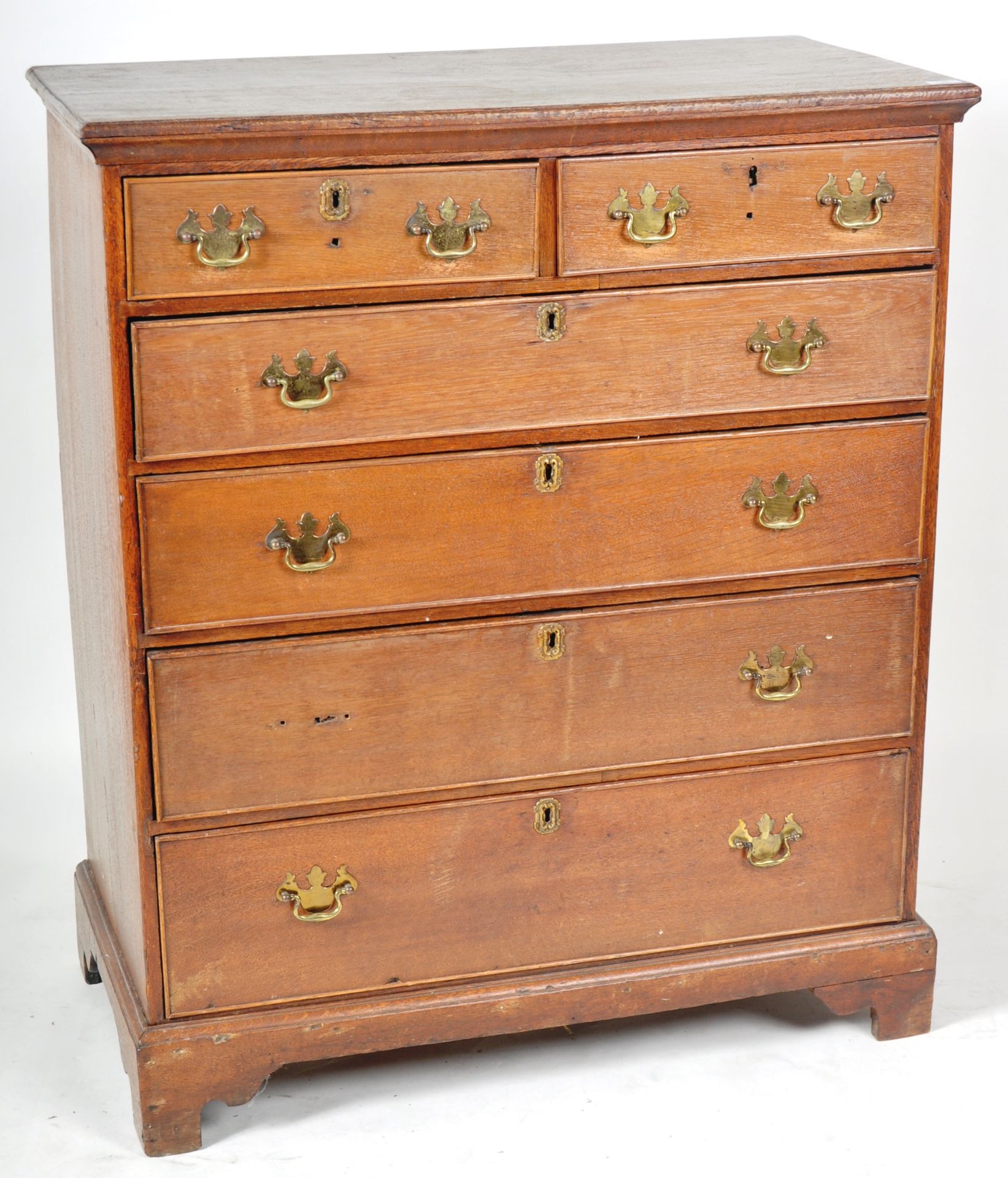 18TH CENTURY GEORGE III OAK CHEST OF DRAWERS - Bild 2 aus 14