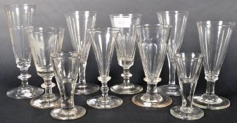 COLLECTION OF TEN EARLY 19TH CENTURY ALE DRINKING GLASSES