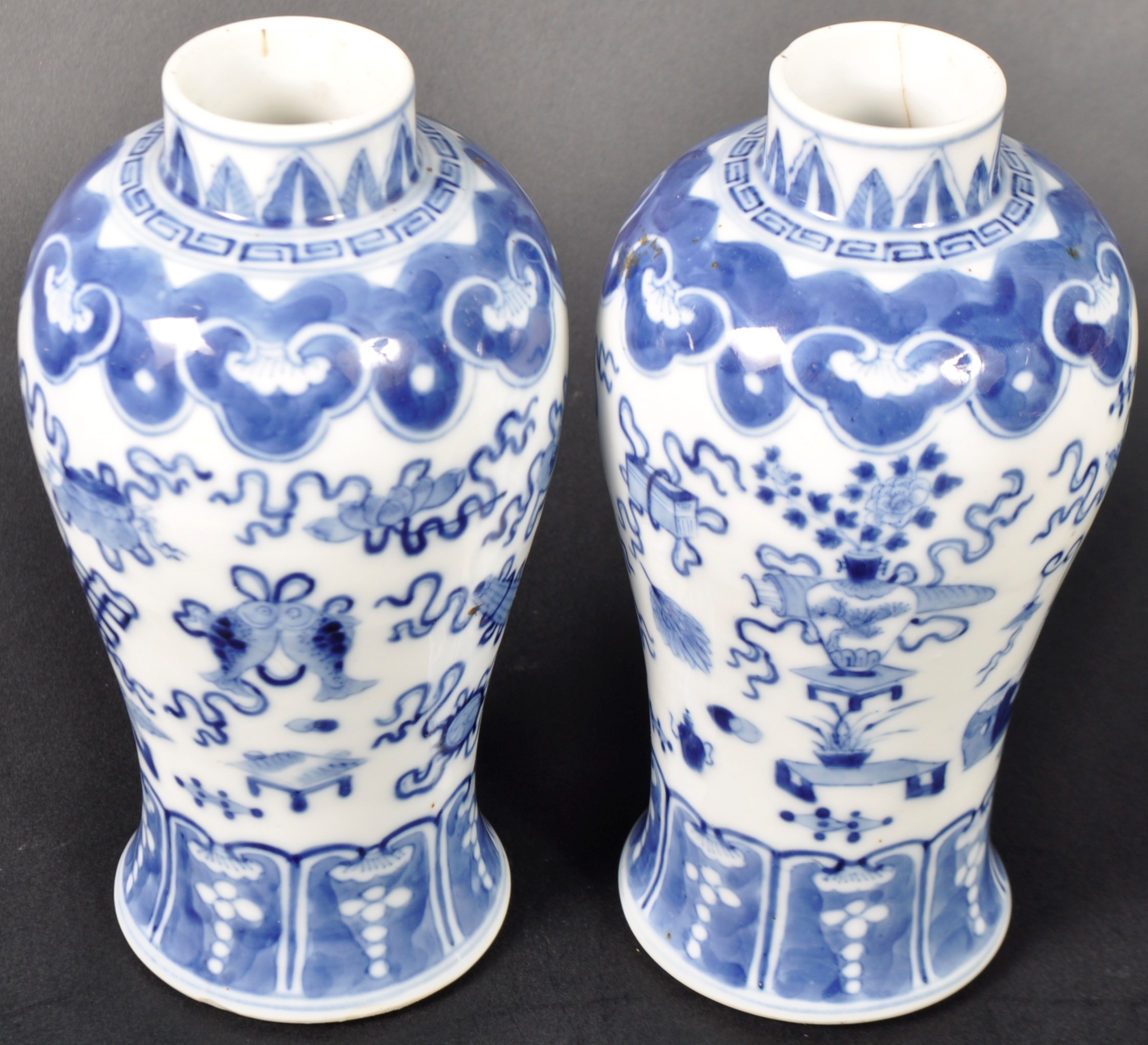 PAIR OF 19TH CENTURY CHINESE KANGXI MARK PRECIOUS OBJECT VASES - Image 2 of 11