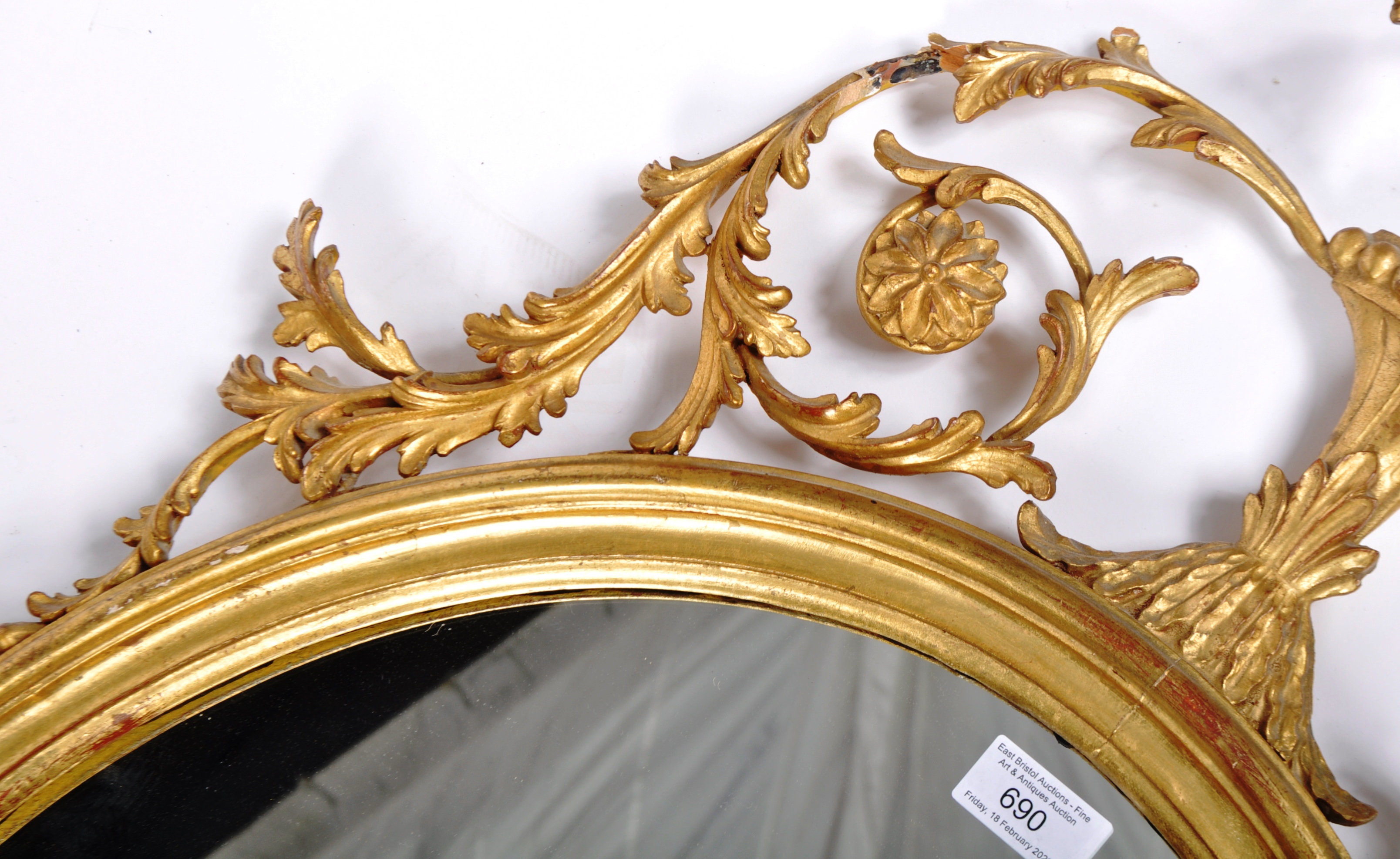 19TH CENTURY VICTORIAN GILTWOOD HANGING MIRROR - Image 3 of 7