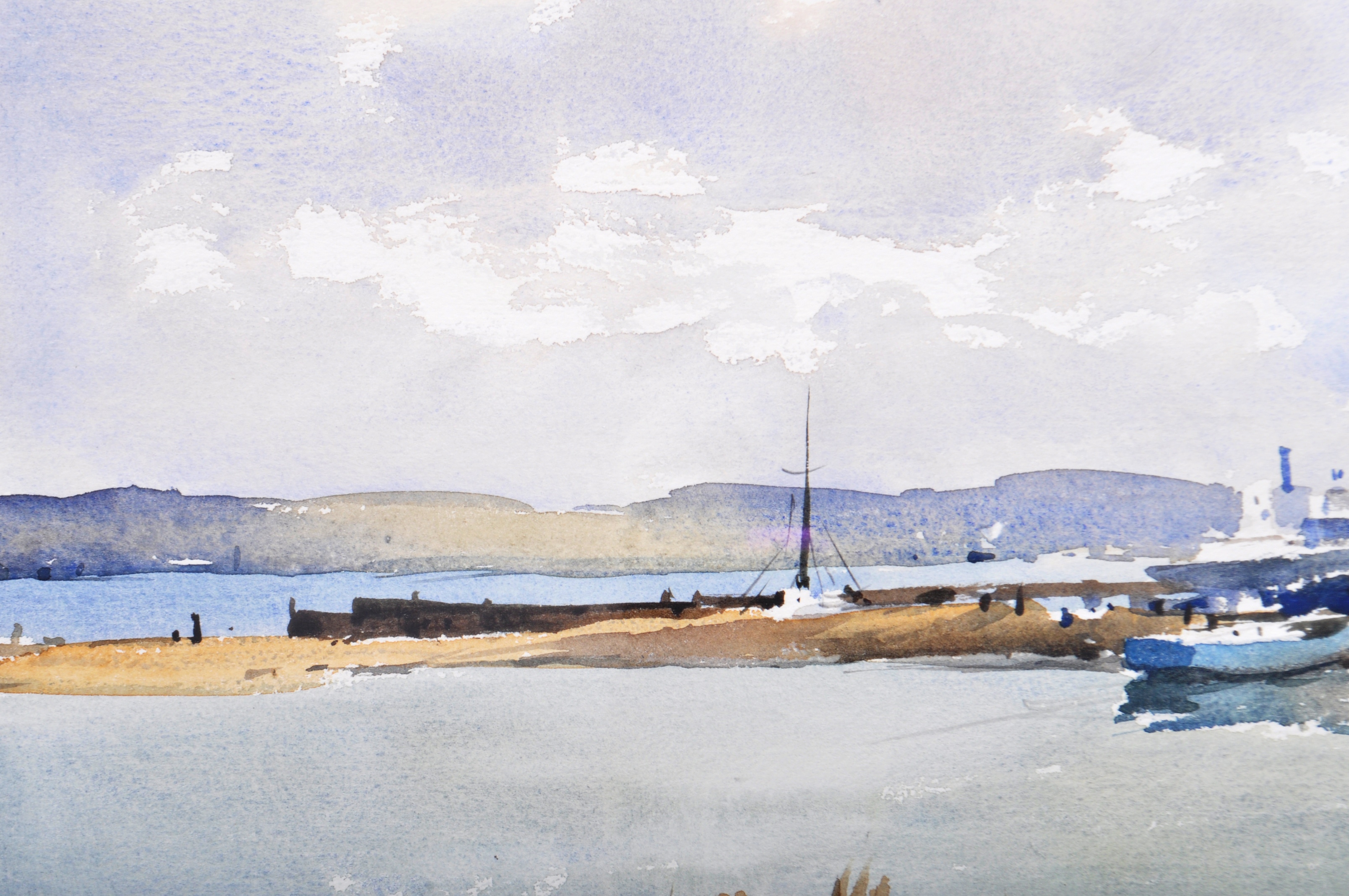 EDWARD WESSON (1910-1983) - WATERCOLOUR PAINTING OF ISLE OF WIGHT - Image 4 of 6