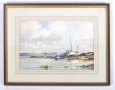 EDWARD WESSON (1910-1983) - WATERCOLOUR PAINTING OF ISLE OF WIGHT