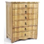 EARLY 20TH CENTURY OAK SERPENTINE SIX DRAWER CHEST