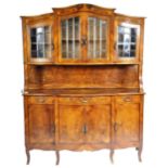 19TH CENTURY FRENCH WALNUT AND KINGWOOD BREAKFRONT SIDEBOARD