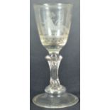 18TH CENTURY GEORGE III ETCHED HORSE WINE GLASS