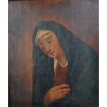 17TH CENTURY OIL ON BOARD DEPICTING THE MADONNA