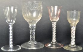 COLLECTION OF GEORGE III & OTHER WINE DRINKING GLASSES