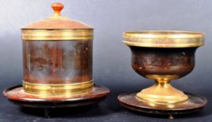 TWO 19TH CENTURY COPPER AND BRASS TOBACCO / STORAGE JARS