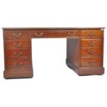 EDWARDIAN MAHOGANY TWIN PEDESTAL OFFICE DESK