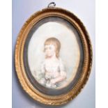 18TH CENTURY GEORGE III PASTEL PORTRAIT OF A YOUNG GIRL