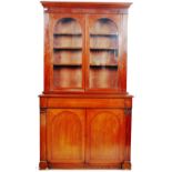 19TH CENTURY VICTORIAN MAHOGANY GLAZED LIBRARY BOOKCASE