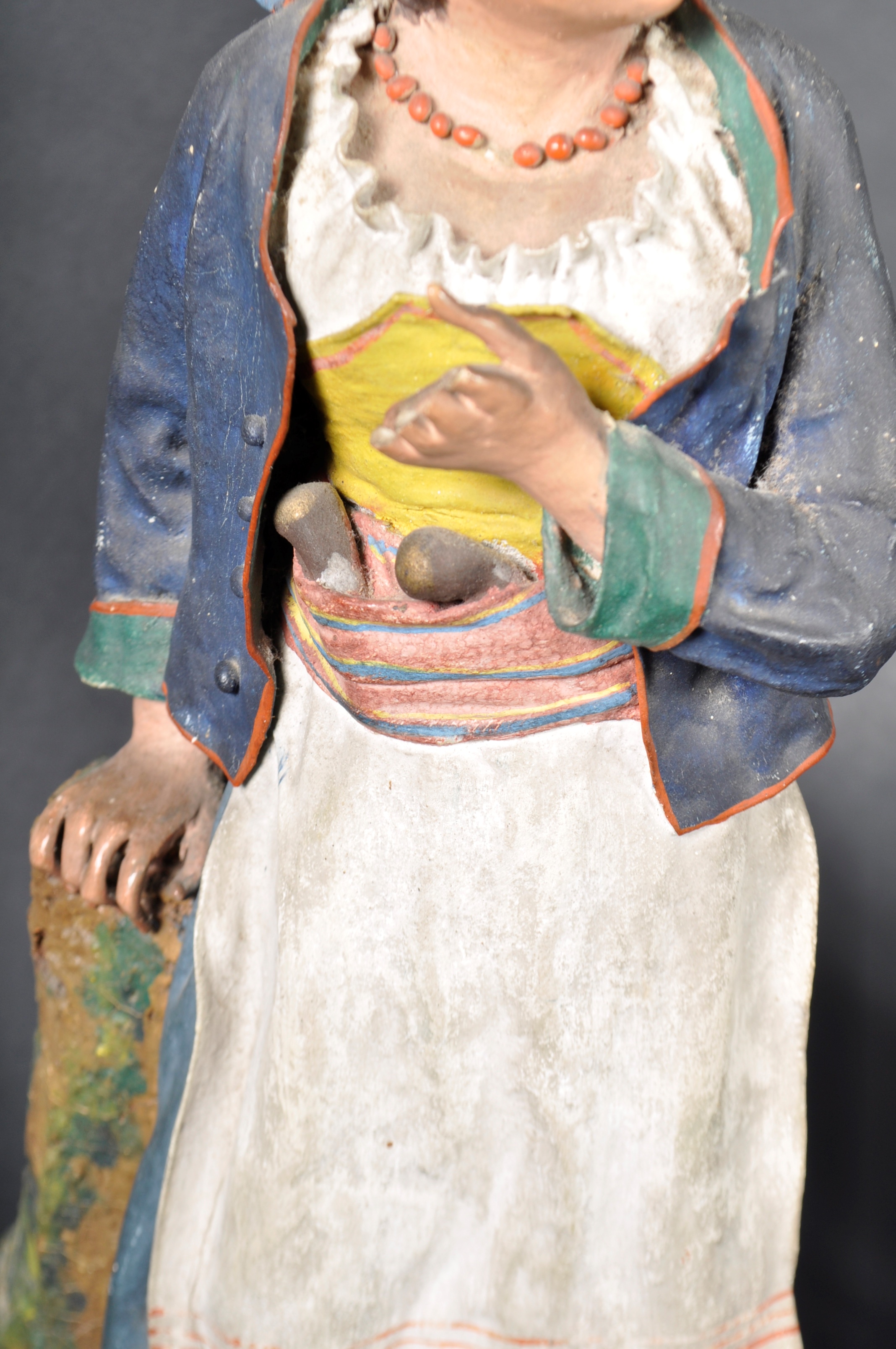 PAIR OF 19TH CENTURY PAPIER MACHE HAND PAINTED FIGURES - Image 4 of 9