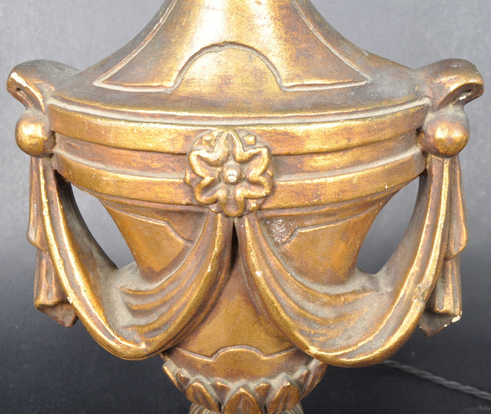 PAIR OF ART DECO GILT RESIN TABLE LAMP LIGHTS OF URN FORM - Image 6 of 9