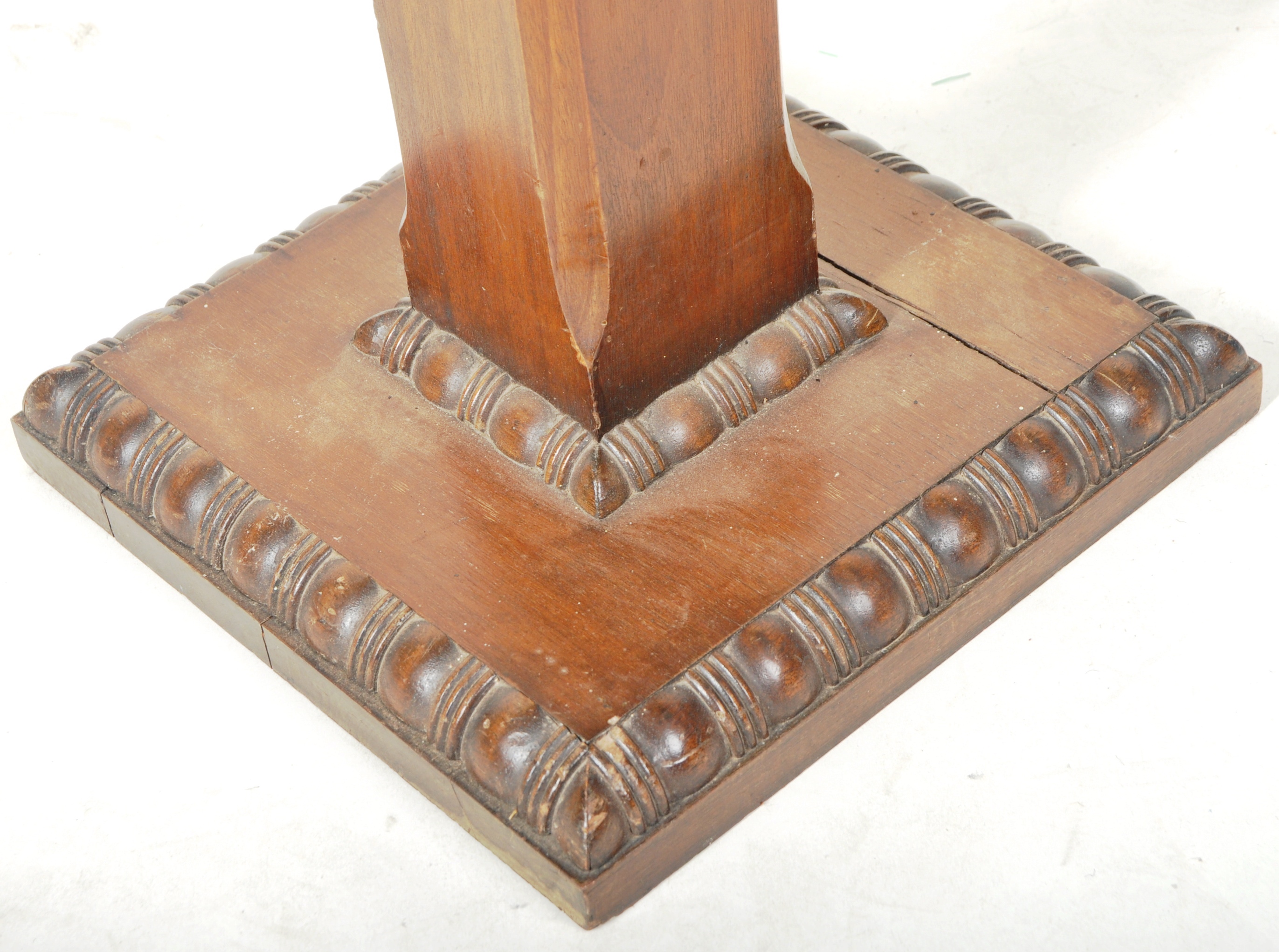 19TH CENTURY MAHOGANY PEDESTAL COLUMN BUST STAND - Image 4 of 4