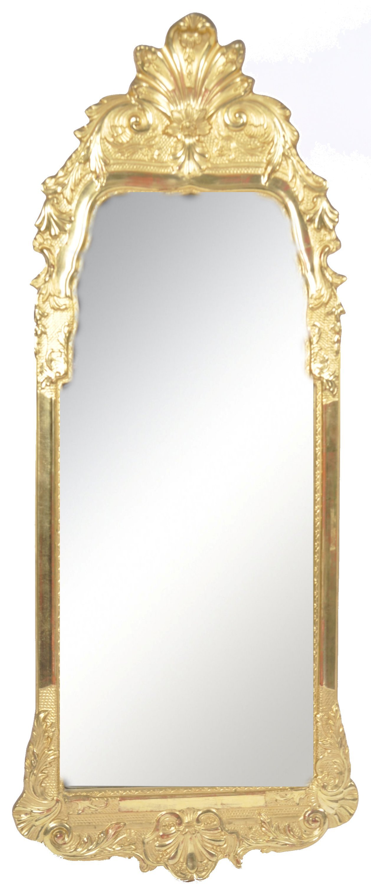 QUEEN ANNE REVIVAL HEAVILY GILT FRAME HANGING MIRROR