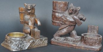 TWO 19TH CENTURY GERMAN CARVED BEAR MATCHBOX HOLDERS