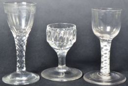 COLLECTION OF THREE GEORGE III DRINKING GLASSES