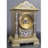 19TH CENTURY FRENCH CHAMPLEVE ENAMEL TABLE CLOCK