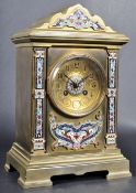 19TH CENTURY FRENCH CHAMPLEVE ENAMEL TABLE CLOCK