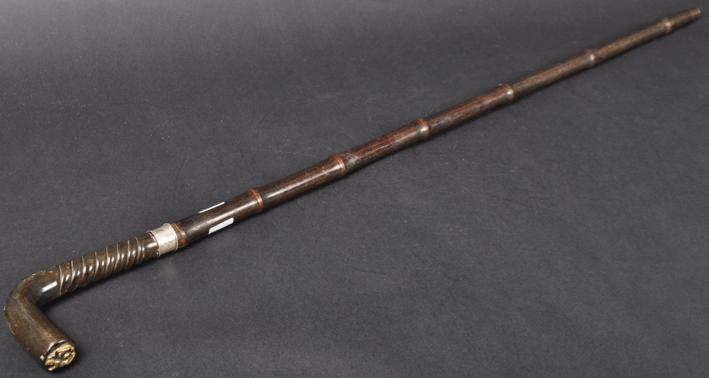 19TH CENTURY SILVER COLLARED SWORD STICK