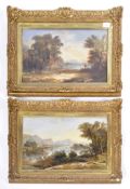 PAIR OF 19TH CENTURY OIL ON BOARD SCENES BY A. WILSON