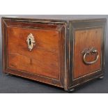 17TH CENTURY MAHOGANY AND COROMANDEL WOOD COLLECTORS CHEST