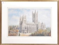 SJ TOBY NAASH (1891-1960) WATERCOLOUR OF CANTERBURY CATHEDRAL