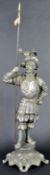 19TH CENTURY SPELTER BRONZE FIGURINE OF KNIGHT