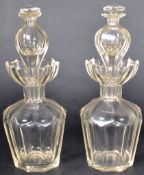 PAIR OF 19TH CENTURY GLASS DECANTERS / BOTTLES