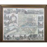 JOHN ROQUE - LARGE 18TH CENTURY FRENCH MAP / PLANS ENGRAVING
