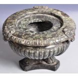 EARLY 19TH CENTURY GRAND TOUR SERPENTINE MARBLE INKWELL URN