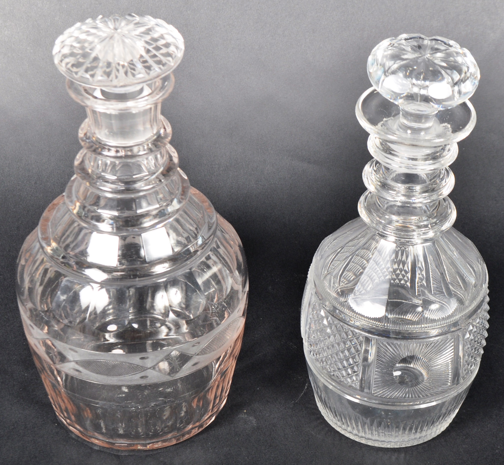 TWO 19TH CENTURY HAND BLOWN PRUSSIAN MANNER DECANTERS - Image 2 of 8
