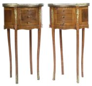 MATCHING PAIR OF FRENCH WALNUT BEDSIDE CHESTS / NIGHTSTANDS