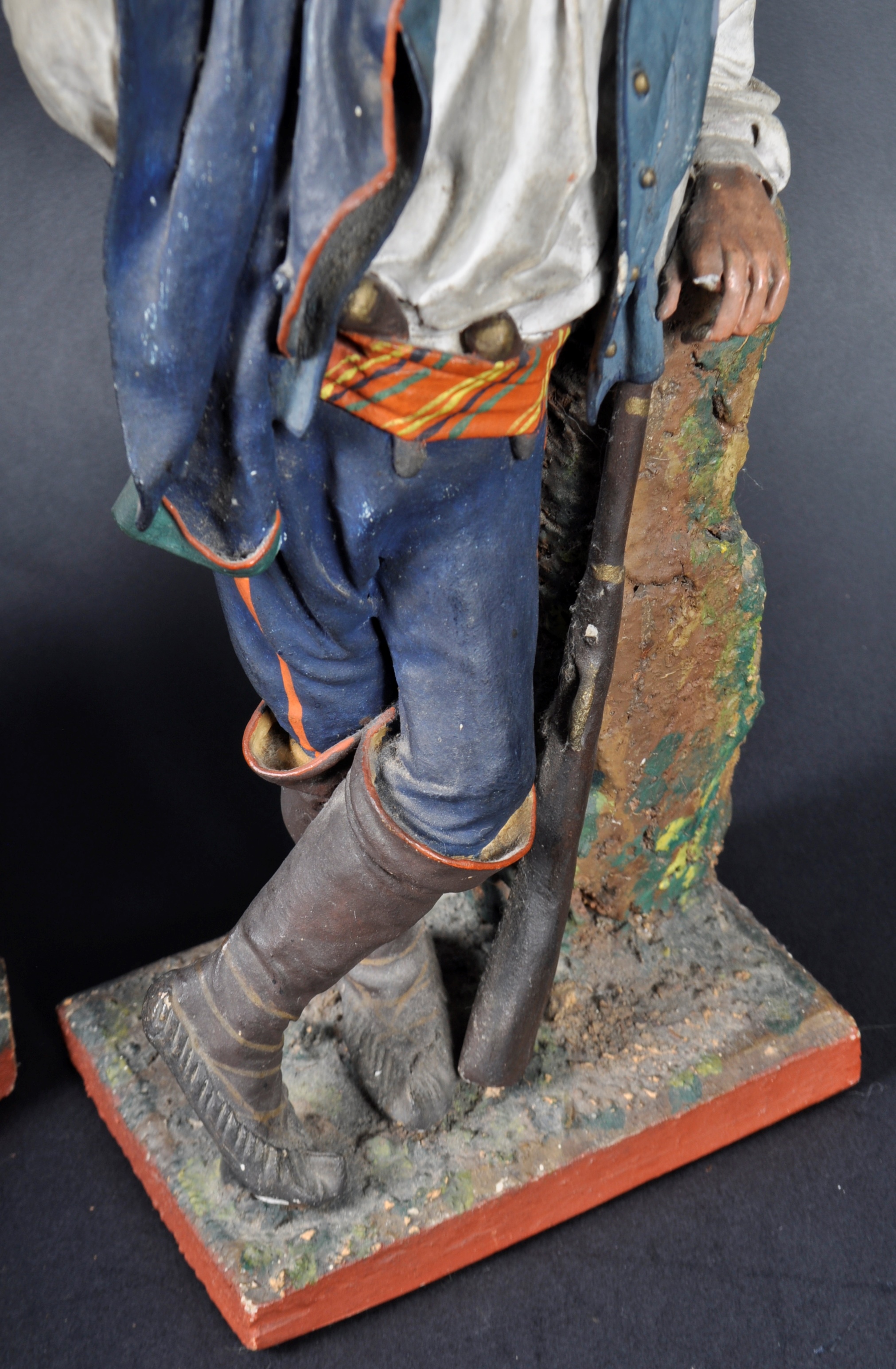 PAIR OF 19TH CENTURY PAPIER MACHE HAND PAINTED FIGURES - Image 6 of 9