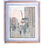IAN CRYER (B. 1959) - 1990'S OIL ON BOARD PAINTING OF PICCADILLY