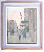 IAN CRYER (B. 1959) - 1990'S OIL ON BOARD PAINTING OF PICCADILLY