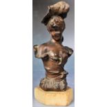 19TH CENTURY FRENCH ART NOUVEAU BRONZE BUST SCULPTURE