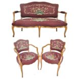 19TH CENTURY SWEDISH WALNUT FRAMED THREE PIECES SALON SUITE