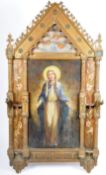 17TH CENTURY MANNER RELIGIOUS PAINTED ALTAR