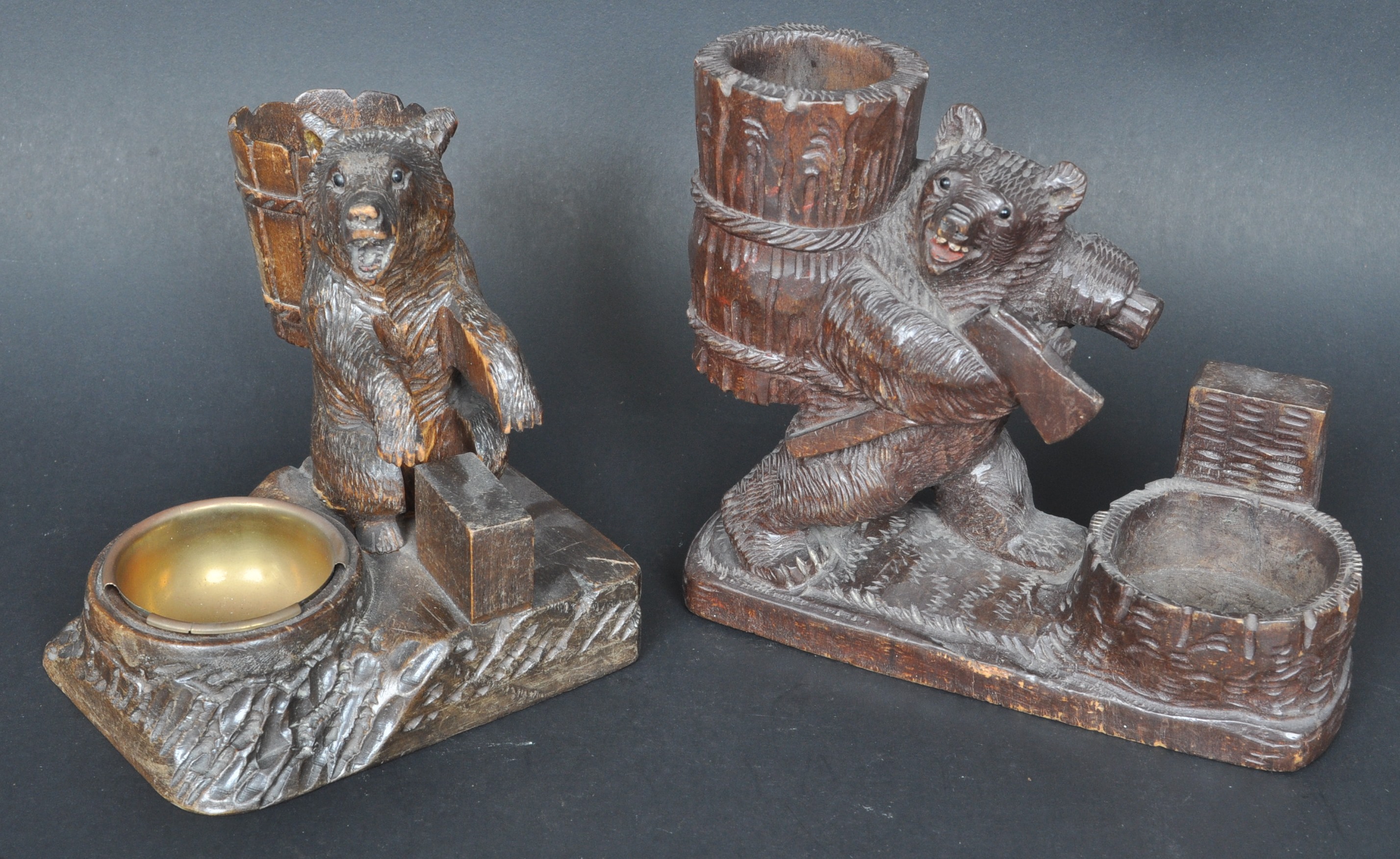 TWO 19TH CENTURY GERMAN CARVED BEAR MATCHBOX HOLDERS - Image 2 of 5