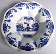 17TH CENTURY DUTCH DELFT BLUE AND WHITE PLATE