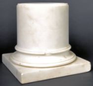 19TH CENTURY VICTORIAN WHITE MARBLE PLINTH / STAND