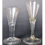 TWO 18TH CENTURY GEORGE II WINE DRINKING GLASSES