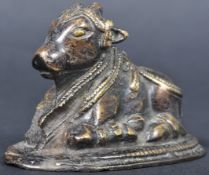 19TH CENTURY HINDU BRONZE OF NANDIN THE SACRED COW